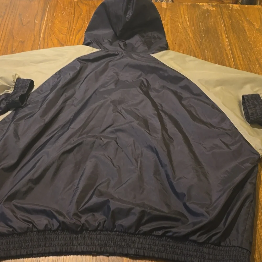 Athletic Works Blue and Tan Windbreaker Jacket Casual Zip-Up